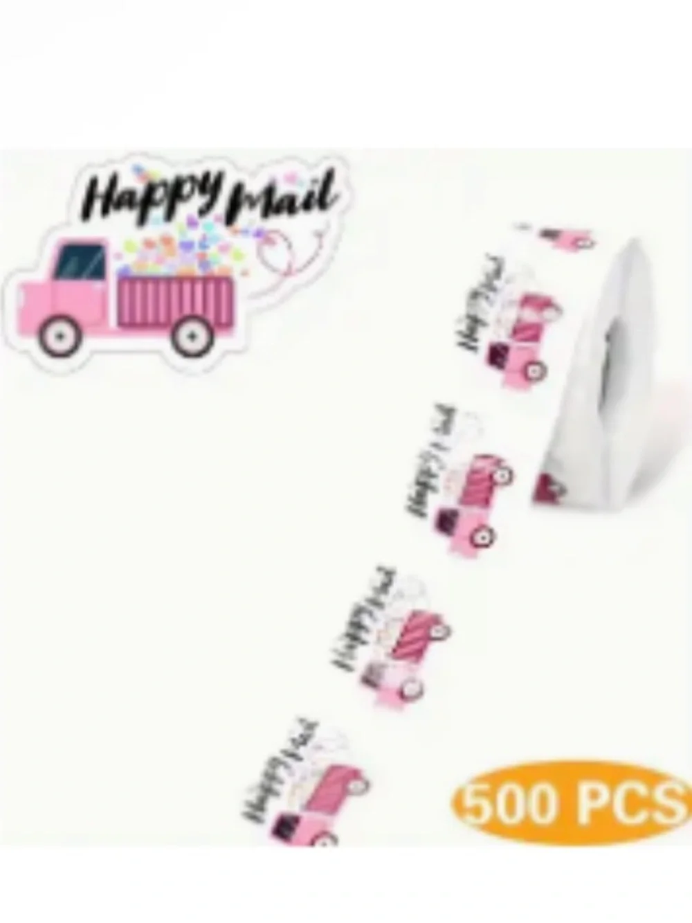 Happy Mail Pink Truck Decorative Stickers 500 count